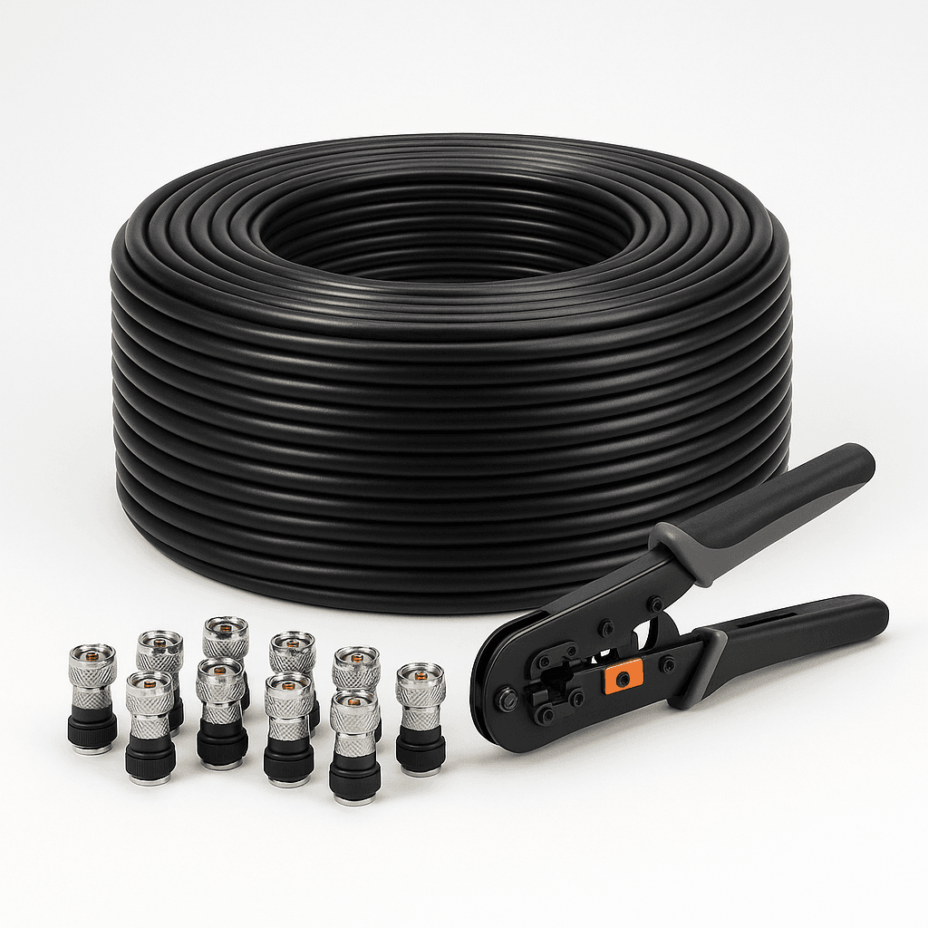 Kit Cableado CCTV 100m con Conectores
